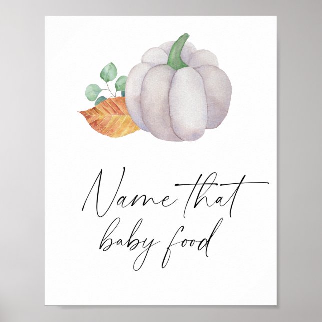White pumpkin - name that baby food poster (Front)