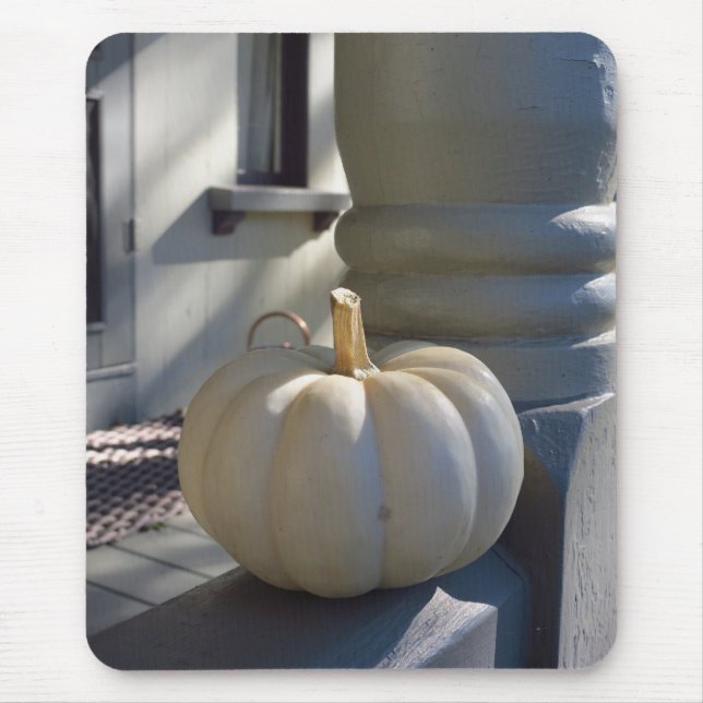 White Pumpkin on the Railing - Martha's Vineyard Mouse Pad (Front)