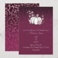 White Pumpkin Raspberry Rose Gold Elegant Wedding