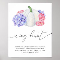 White pumpkin - ring hunt bridal shower game