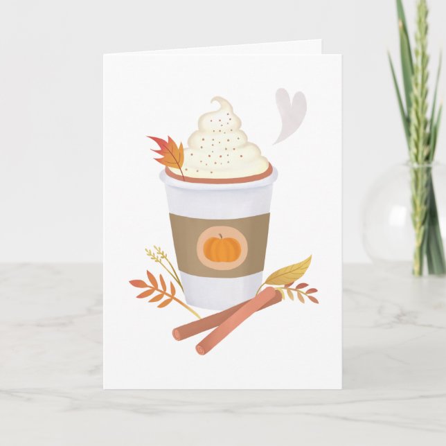 White Pumpkin Spice Latte Fall Birthday  Card (Front)