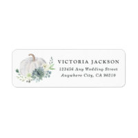White Pumpkin Succulent Fall Chic Wedding Address