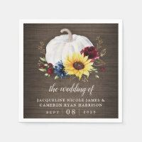 White Pumpkin Sunflower Roses Gold Fall Wedding
