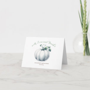 White Pumpkin Thank You Folded Card