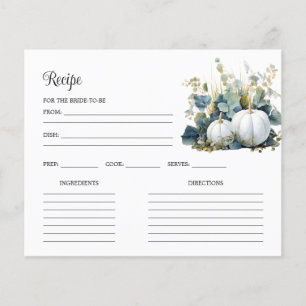 White pumpkins and eucalyptus Bridal Shower recipe