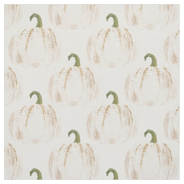 White Pumpkins Autumn Fabric (Swatch)