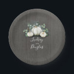 White Pumpkins Rustic Country Fall Inspired Paper Plate<br><div class="desc">White pumpkins rustic country paper plates</div>