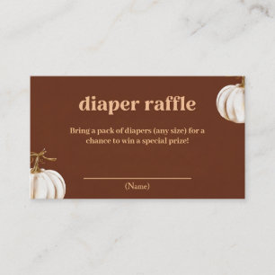White Pumpkins Terracotta Fall Diaper Raffle Enclosure Card