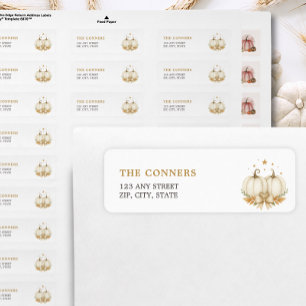 White Pumpkins Twin Baby Shower Return Address