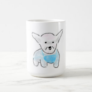 White Puppy In Blue Bib Pet Keepsake Coffee Mug