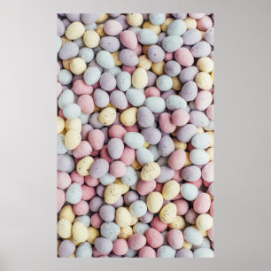White, purple, and yellow stones poster