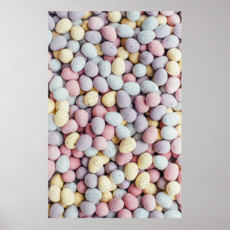 White, purple, and yellow stones poster
