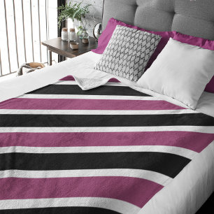 White Purple Black Diagonal Stripes Small Blanket