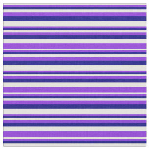 White, Purple & Blue Striped Pattern Fabric