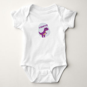 White Purple Cute Dinosaur T-Shirt Baby Bodysuit