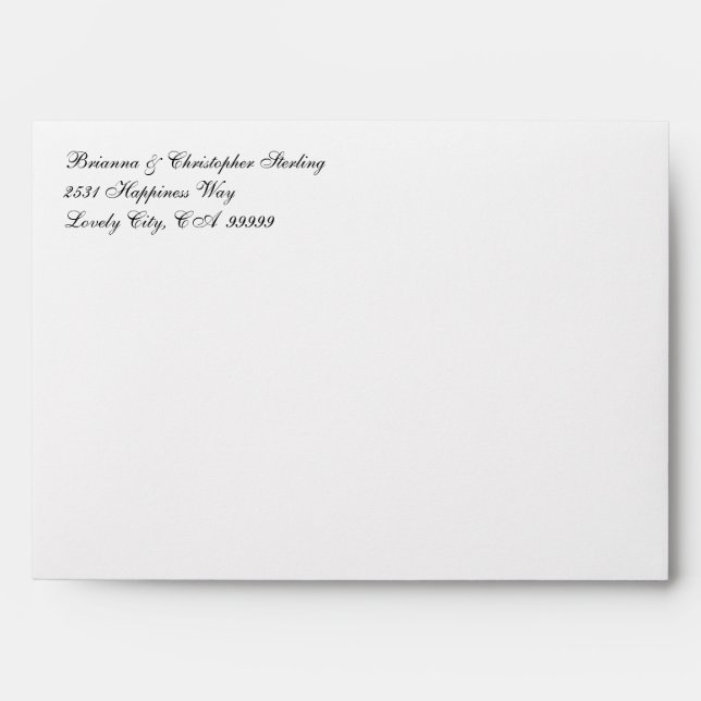 White & Purple Damask Invitation Envelopes (Front)