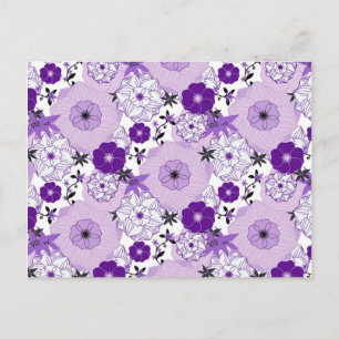 White Purple Flowers Gardener Spring Season Garden Postcard
