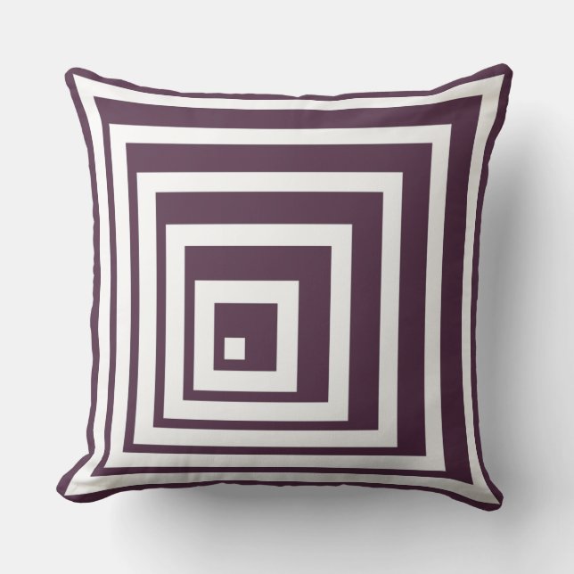 White&Purple Geometric Corner Pattern-Throw Pillow (Front)