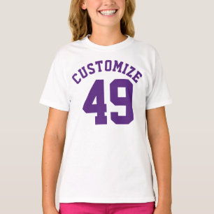 White & Purple Kids Sports Jersey Design T-Shirt