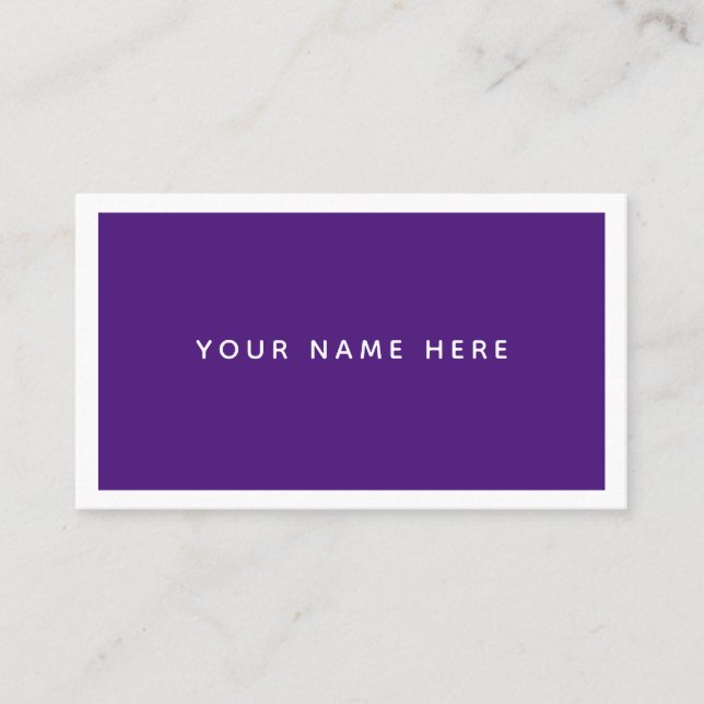  White Purple Minimal Business Card (Front)
