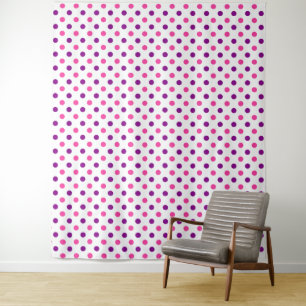 White Purple Pink Polka Dots Pattern  Tapestry