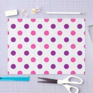 White Purple Pink Polka Dots Pattern Tissue Paper