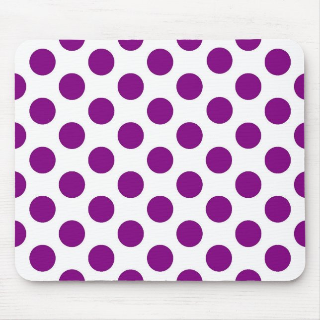 White purple polka dots - Mousepad (Front)
