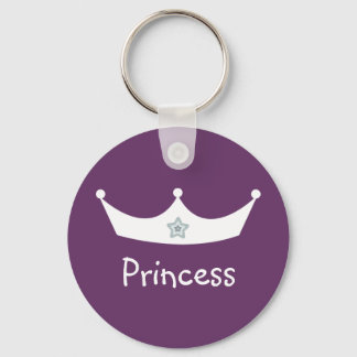 White & purple Princess crown key chain