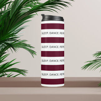 White & Purple Striped Dance Quote   Thermal Tumbler