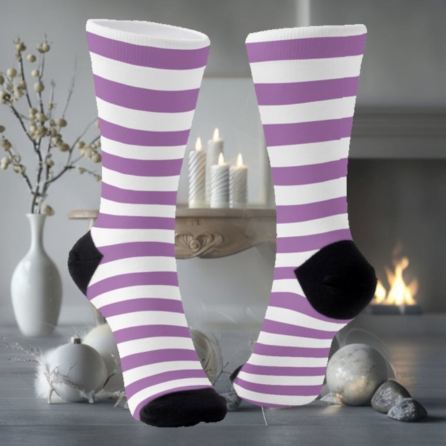 White & Purple Striped Socks (Creator Uploaded)