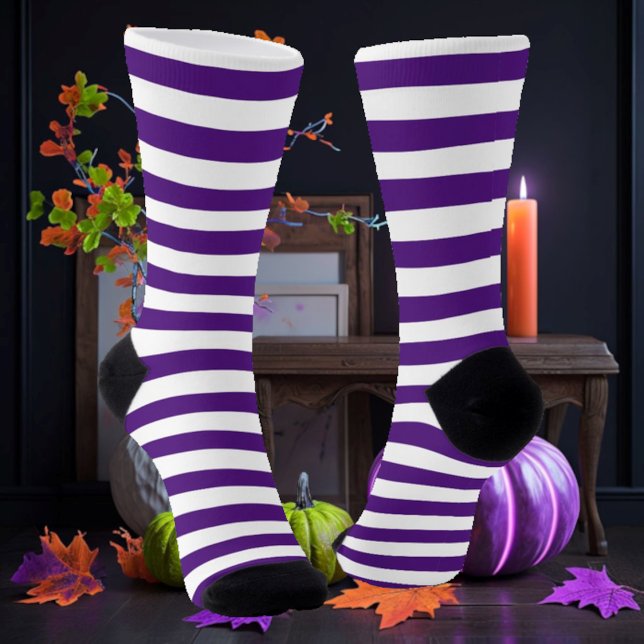 White & Purple Striped Socks (Creator Uploaded)