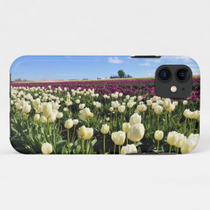 White & Purple Tulip Field with Hot Air Balloon Case-Mate iPhone Case