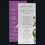 White Purple Watercolor Calla Lily Flowers Wedding Programme<br><div class="desc">Are purple and white calla lilies adding beauty to your wedding ceremony? Here are rustic floral watercolor wedding programs that can be effortlessly personalised for your guests! The elegant design hand illustrated by Raphaela Wilson features graceful calla lilies with gold stamens arranged over a grey watercolor background wash and accented...</div>