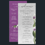 White Purple Watercolor Calla Lily Flowers Wedding Programme<br><div class="desc">Are purple and white calla lilies adding beauty to your wedding ceremony? Here are rustic floral watercolor wedding programs that can be effortlessly personalised for your guests! The elegant design hand illustrated by Raphaela Wilson features graceful calla lilies with gold stamens arranged over a grey watercolor background wash and accented...</div>