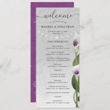White Purple Watercolor Calla Lily Flowers Wedding