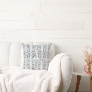 White Python Snake Skin Print Cushion