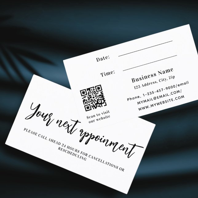 White QR code business appointment card (Creator Uploaded)