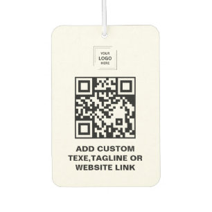 White QR Code Business Logo Car Air Freshener