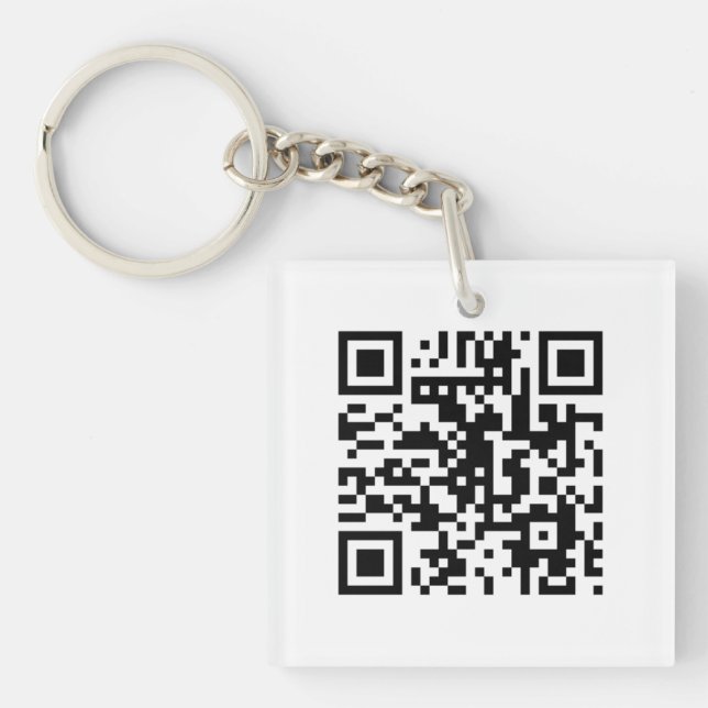 White QR CODE Custom Key Chain (Front)