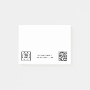 White QR   Minimalist Business Logo Design Post-it Notes