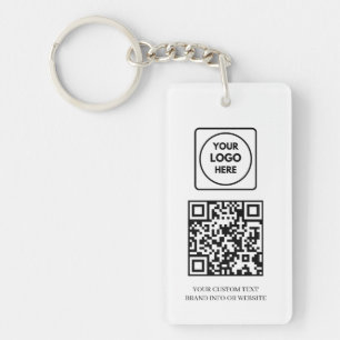 White QR Professional Business Logo Design Key Ring