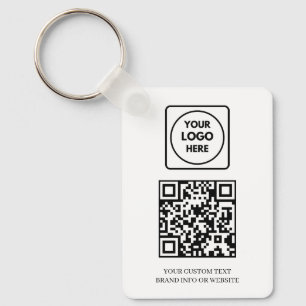 White QR   Professional Business Logo Design Key Ring