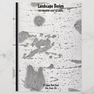 White Quaking Aspen Tree Bark Texture Letterhead Design