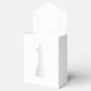 White queen chess piece favour box