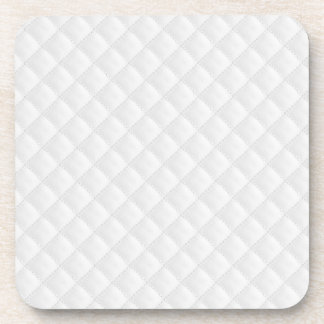 White Quilted Leather Coaster