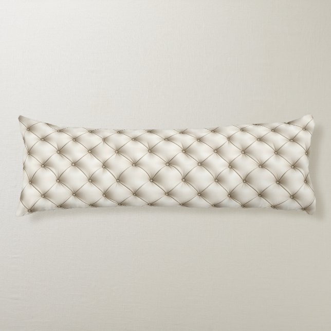 White Quilted Leather Pattern Body Cushion (Front)