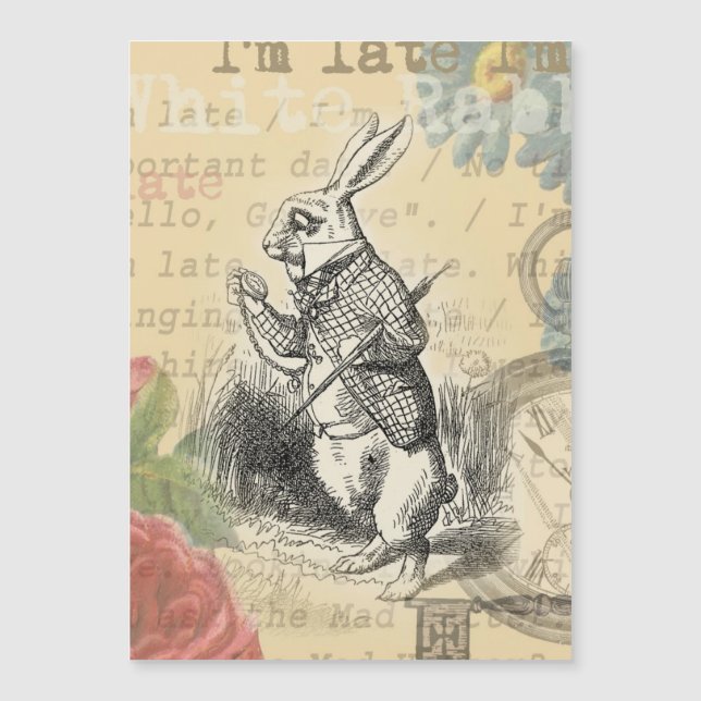 White Rabbit Alice Adventures Wonderland Art (Front)
