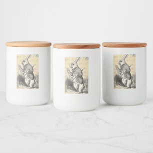 White Rabbit Alice Adventures Wonderland Art Food Label