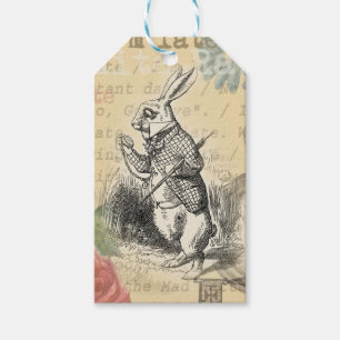 White Rabbit Alice Adventures Wonderland Art Gift Tags