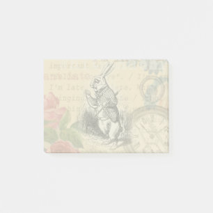 White Rabbit Alice Adventures Wonderland Art Post-it Notes